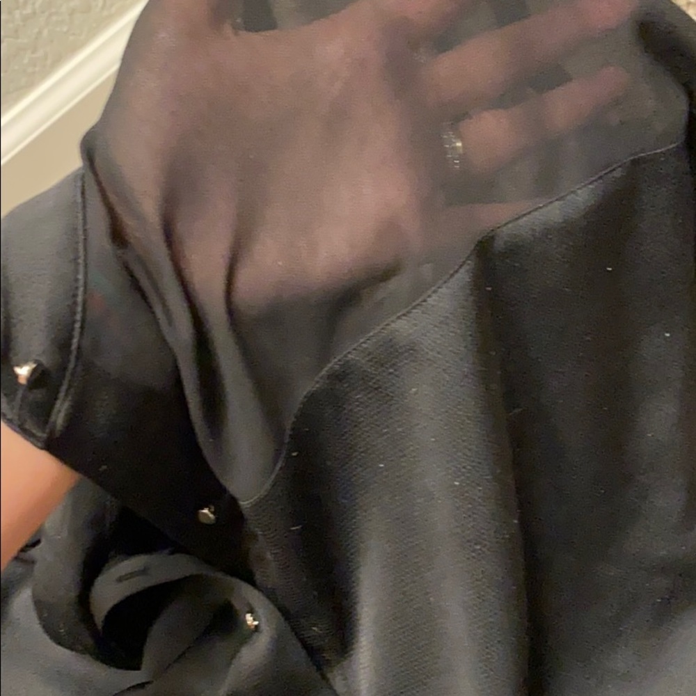 Bebe Cropped Half-Sheer Button Up - Picture 5 of 6